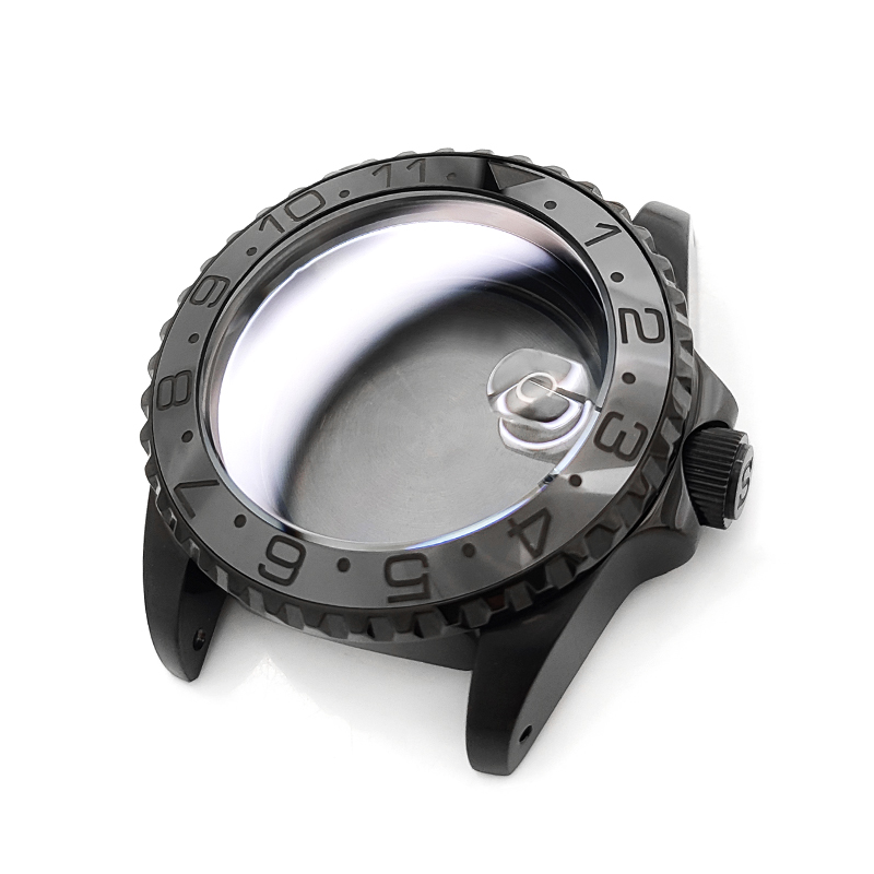 GMT Oyster Style Brushed Case Set for Seiko SKX / SRPD Mod: Black