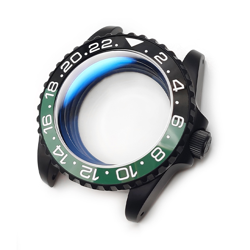 GMT Oyster Style Sandblasted Case Set for Seiko SKX / SRPD Mod: Black
