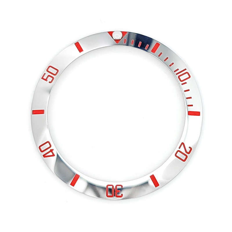 Sub Style Ceramic Sloped Bezel Insert for SKX/SRPD - Silver/Red