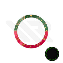 Load image into Gallery viewer, Retro Full Lumed Aluminium Sloped Bezel Insert for SKX/SRPD - Green/Red
