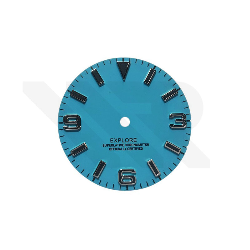 Field Watch Dial for Seiko Mod: Tifanny Blue with Black Luminous Indices