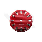 Rotes Streifenzifferblatt für Seiko Mod: GS-Stil-Indizes mit schwarzer Leuchtmasse