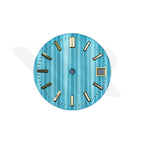 Cotes de Geneve Style Dial for Seiko Mod - Light Blue GS Style Gold Indices