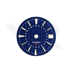 Genfer Streifen-GMT-Zifferblatt für Seiko NH34 Mod: Blaues Zifferblatt, goldene Indizes