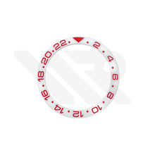 Load image into Gallery viewer, GMT-24 Ceramic Sloped Bezel Insert for SKX/SRPD - White/Red
