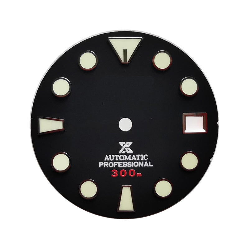 Matte Black Sumo Style Diver Dial for Seiko Mod: Silver Sumo Indices