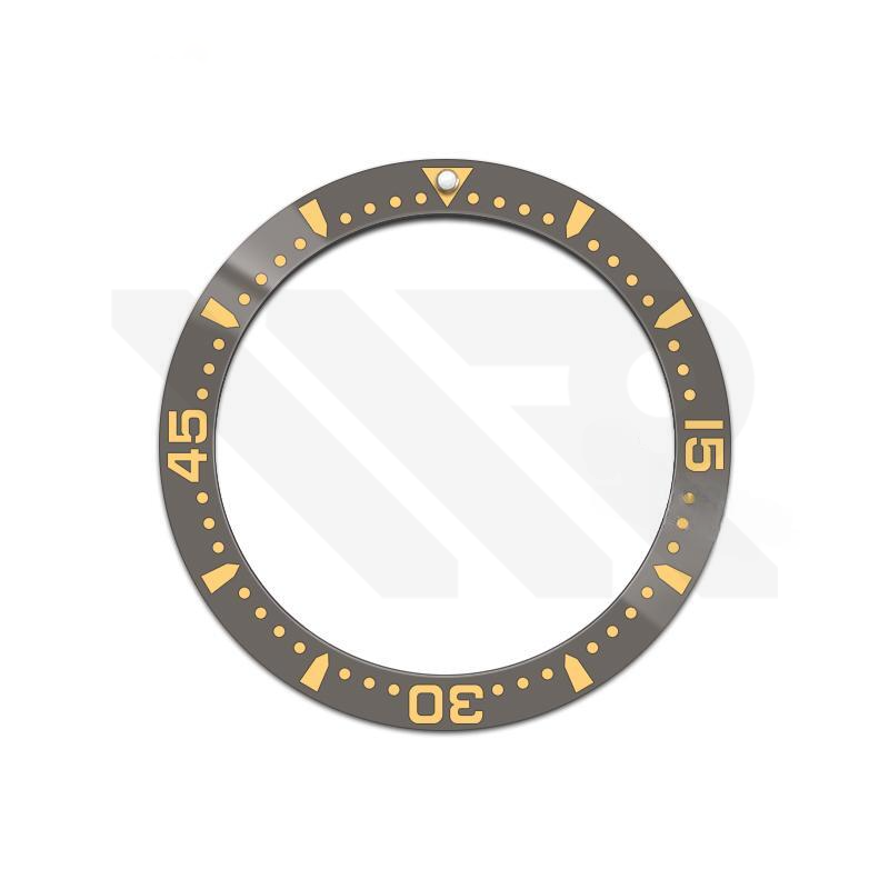 Hydro Style Ceramic Sloped Bezel Insert for SKX/SRPD - Grey/Gold