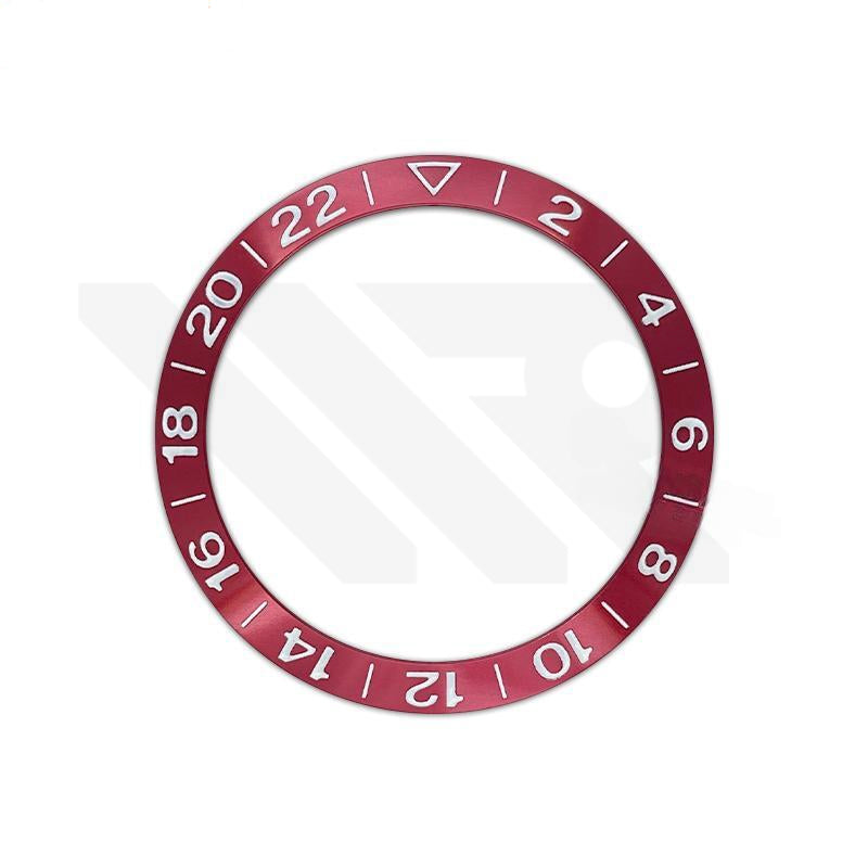 GMT Aluminium Sloped Bezel Insert for SKX/SRPD Seiko Mod - Red