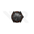 Polished Black SKX 3 O'clock Case Set for Seiko Mod: Black Orange Dual Time GMT Style