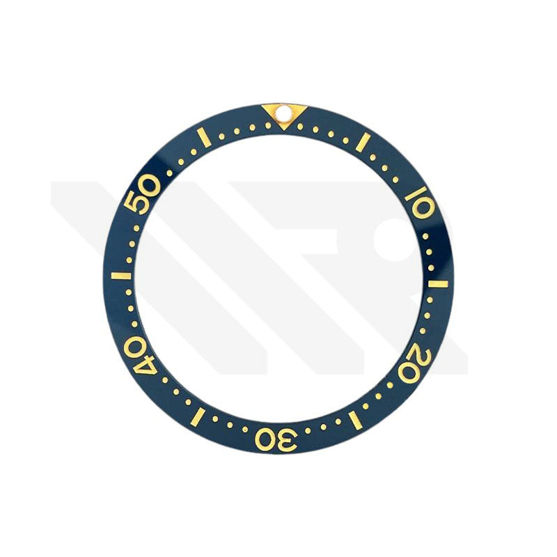 Ceramic Flat Bezel Inserts for SKX013 / SKX015 - Navy/Gold