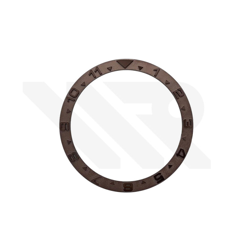YM Style Dual Time Ceramic Flat Bezel Insert for SKX/SRPD: Dark Brown
