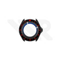 Sandblasted Black SKX 3 O'clock Case Set for Seiko Mod: Black Red Dual Time GMT Style