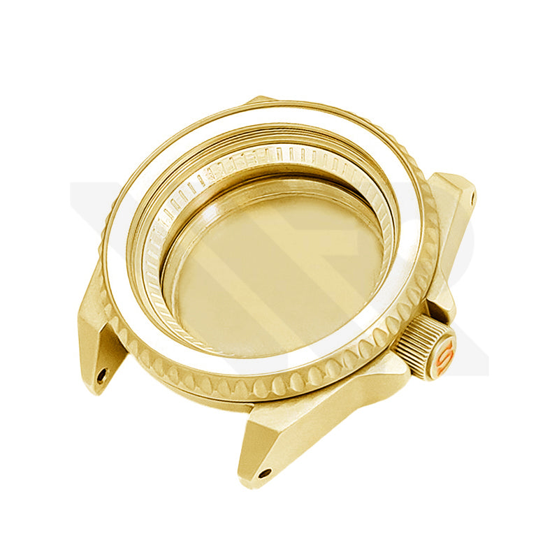 Samurai Sandblasted Case Set for Seiko Mod: Gold (Solid Case Back)