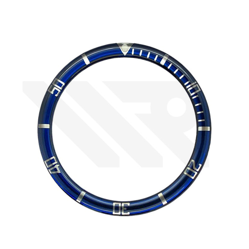 Resin Flat Bezel Insert for SKX/SRPD Seiko Mod: Blue-Silver
