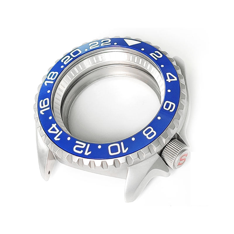 GMT Style Sandblasted Case Set for Seiko SKX / SRPD Mod : Silver