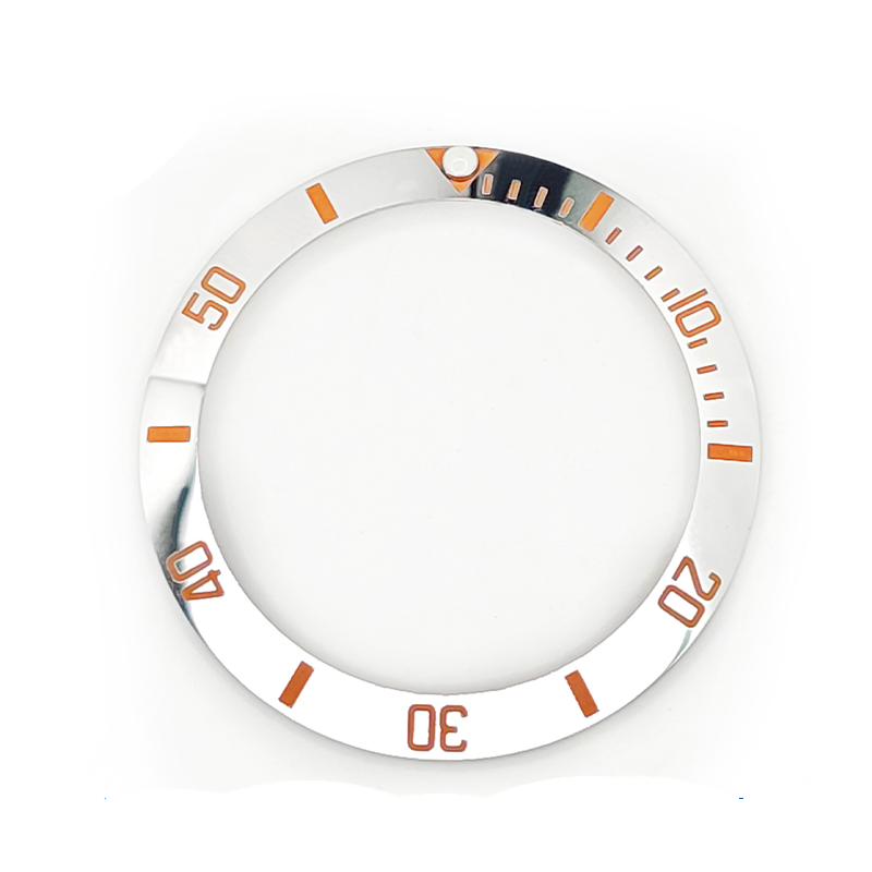 Sub Style Ceramic Sloped Bezel Insert for SKX/SRPD - Silver/Orange