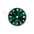 GMT-Zifferblatt mit grünem Sonnenschliff für Seiko NH34 Mod: Sub Style Silberne Indizes