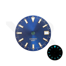 Load image into Gallery viewer, GMT NH34 Sunburst Dial for Seiko Mod: Deep Blue
