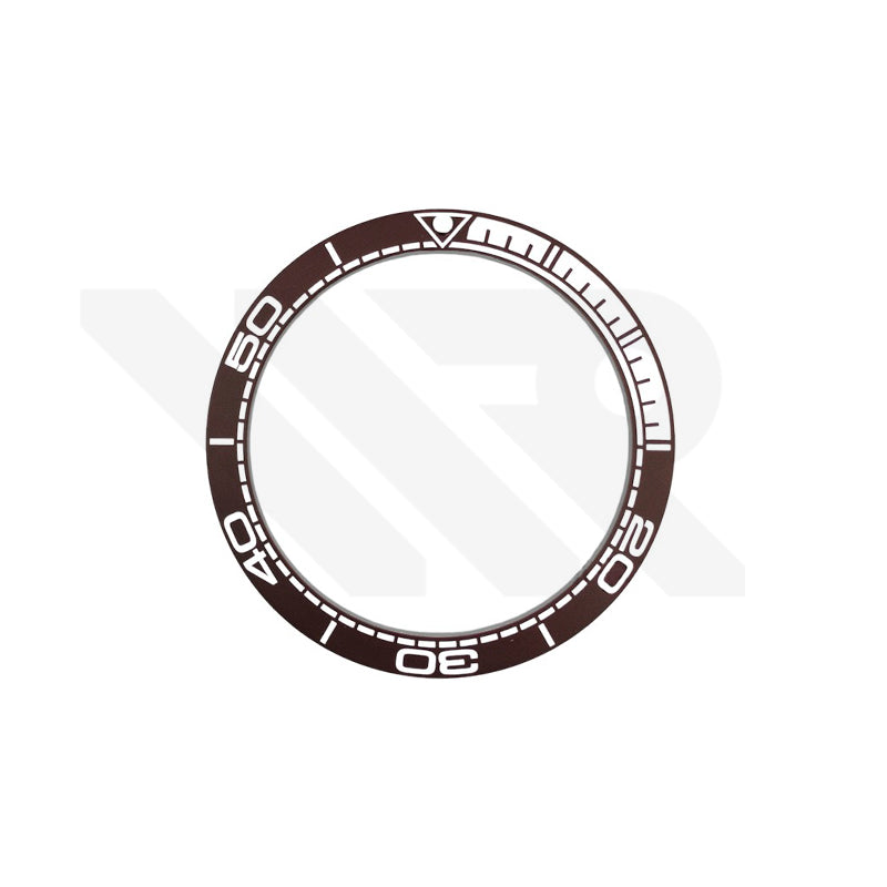42mm Seamaster Style Matte Finish Ceramic Sloped Bezel Insert: Brown-White