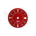 Genfer Streifen-GMT-Zifferblatt für Seiko NH34 Mod: Rotes Zifferblatt, goldene Indizes