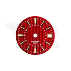 Genfer Streifen-GMT-Zifferblatt für Seiko NH34 Mod: Rotes Zifferblatt, goldene Indizes