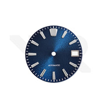Load image into Gallery viewer, Textured Metallic Sunburst Dial for Seiko Mod: Navy Blue Dial GS Indices
