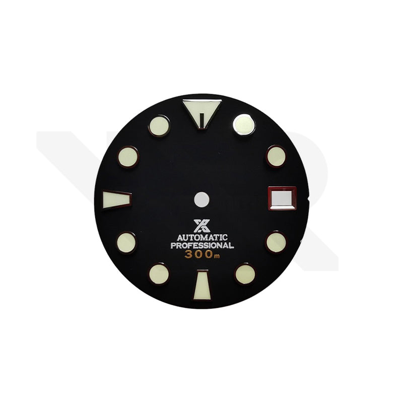 Matte Black Sumo Style Diver Dial for Seiko Mod: Silver Sumo Indices