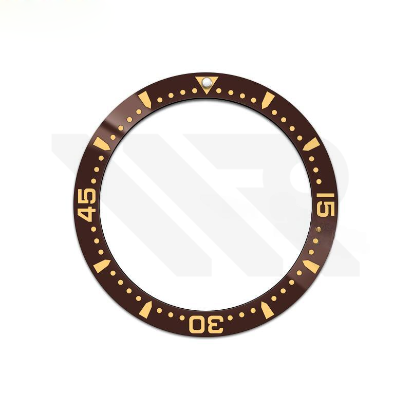 Hydro Style Ceramic Sloped Bezel Insert for SKX/SRPD - Coffee/Gold