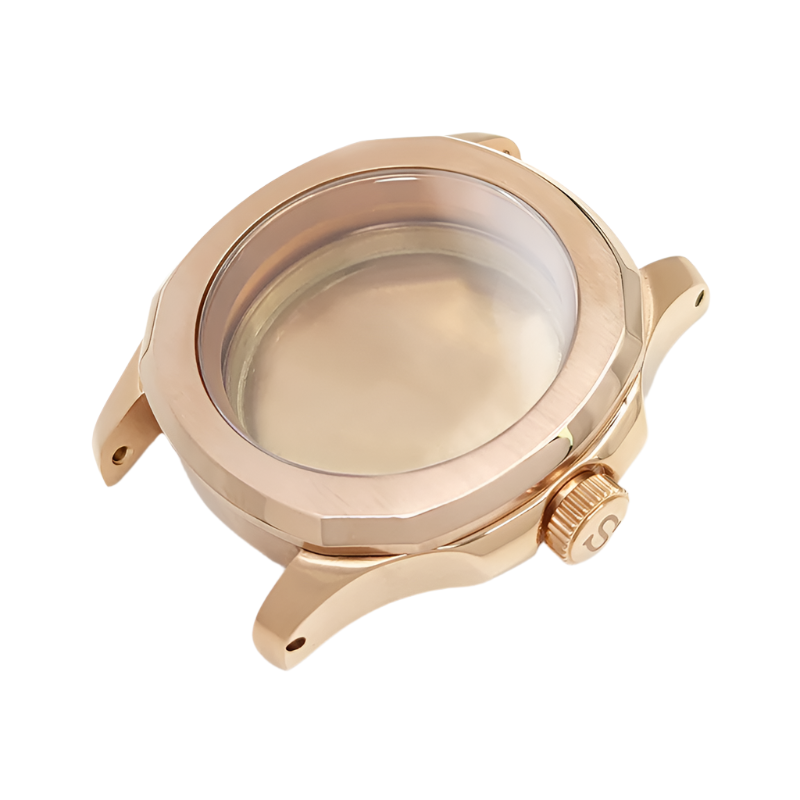 Nautilus Brushed Case Set for Seiko Mod: Rose Gold