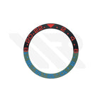 GMT-24 Ceramic Sloped Matte Finished Black-Green Bezel Insert for SKX/SRPD: Red-Blue