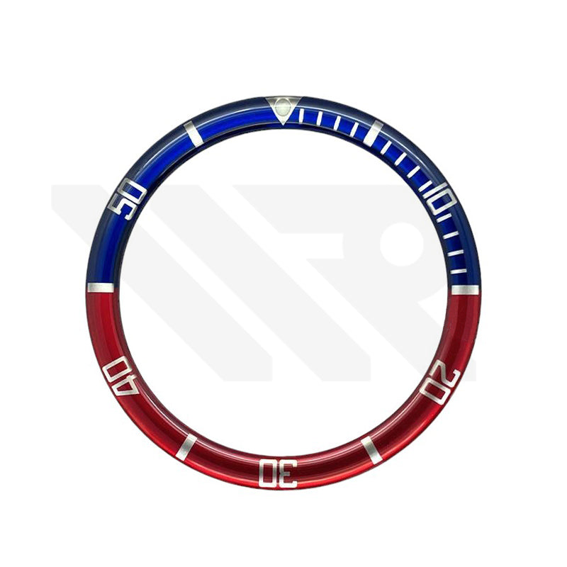 Resin Flat Bezel Insert for SKX/SRPD Seiko Mod: Pepsi-Silver