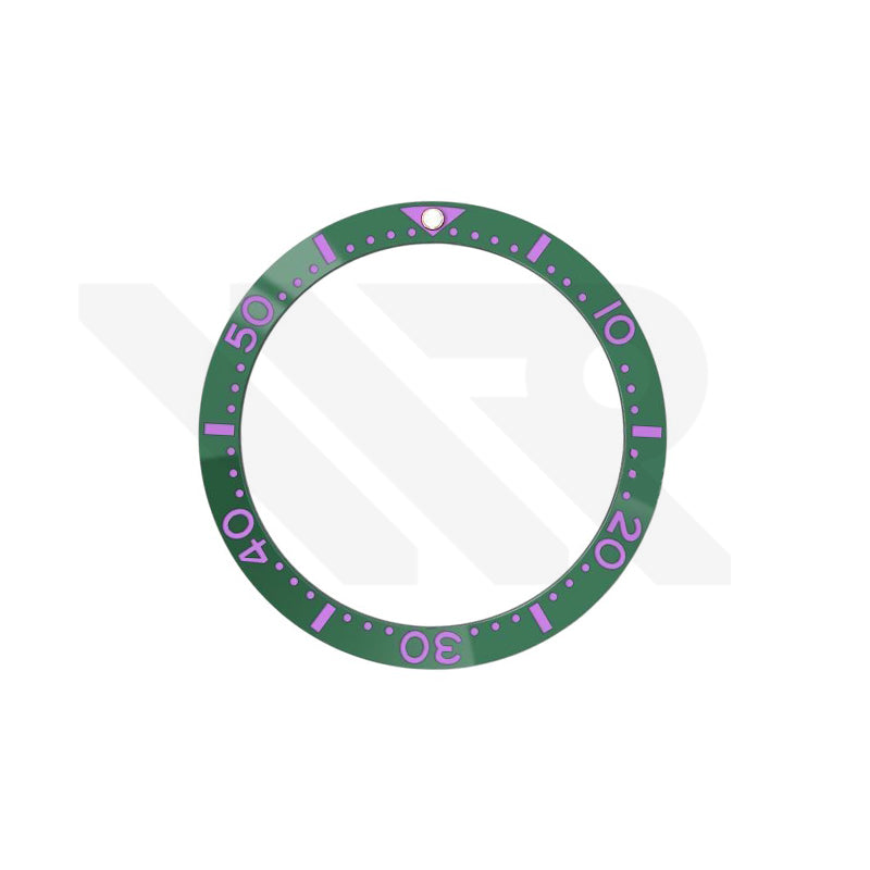 Seiko Style Diver Ceramic Flat Bezel Insert for SKX / SRPD - Green-Purple