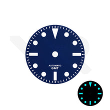 Afbeelding in Gallery-weergave laden, Retro GMT Dial for Seiko NH34 Mod: Matte Navy No Date
