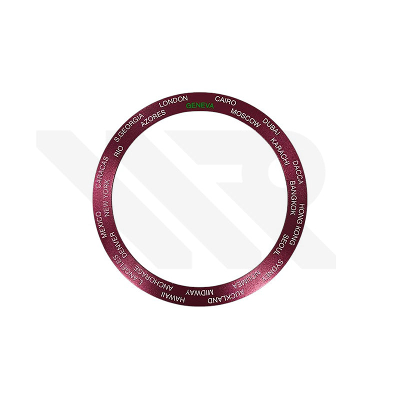 World Time Aluminium Sloped Bezel Insert for SKX007 /SRPD - Red