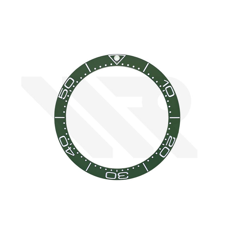 Dark Green Ceramic Sloped 38mm Bezel Insert for Omega Seamaster: Dark Green-White