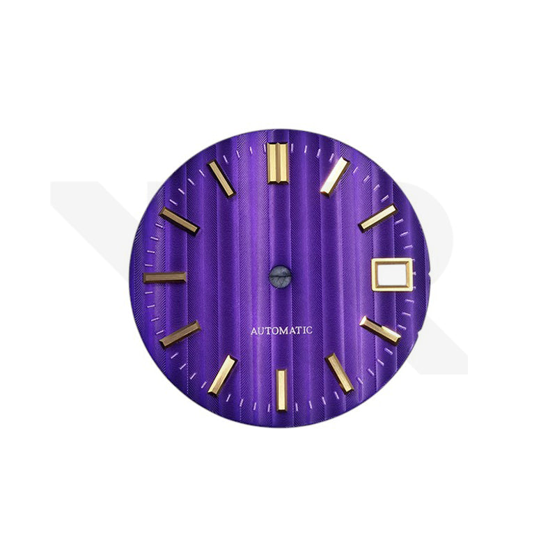 Cotes de Geneve Style Dial for Seiko Mod - Purple GS Style Gold Indices