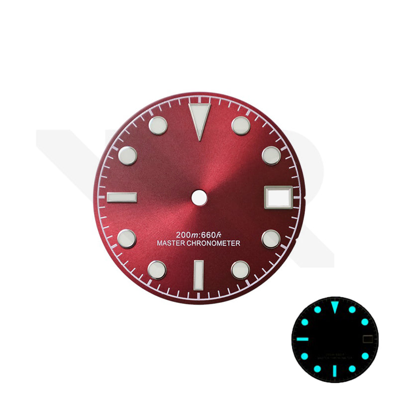 Blackbay Style Diver Dial for Seiko Mod: Sunburst Burgundy