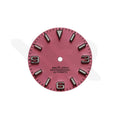 Field Watch Dial for Seiko Mod: Matte Pink with Silver 369 Indices
