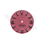 Field Watch Dial for Seiko Mod: Matte Pink with Silver 369 Indices