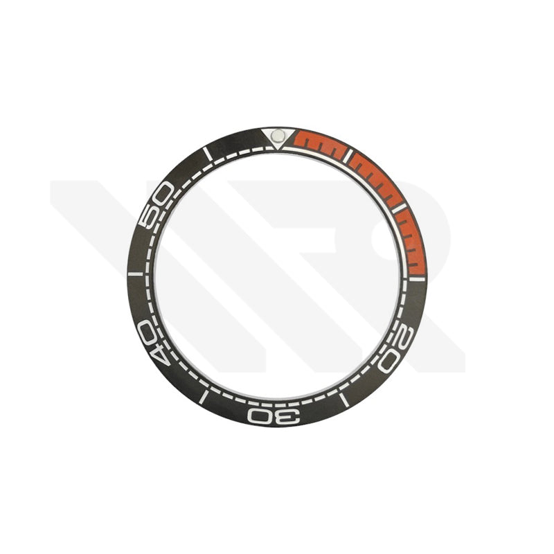 42mm Seamaster Style Matte Finish Ceramic Sloped Bezel Insert: Gray-Orange