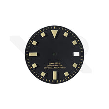 Load image into Gallery viewer, Pelagos Date Thick Lume Indices Dial for Seiko Mod: Matte Black Gold Tone
