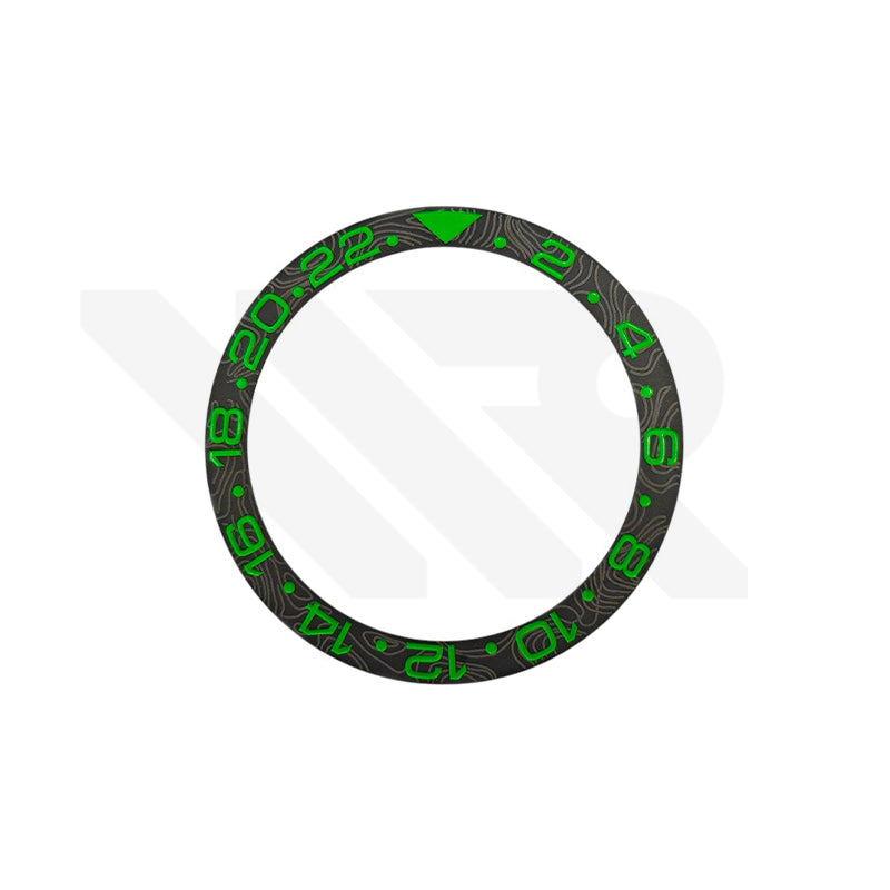 Carbon Grain GMT-24 Ceramic Sloped Bezel Insert for SKX007 / SKX009 / SRPD - Black/Green