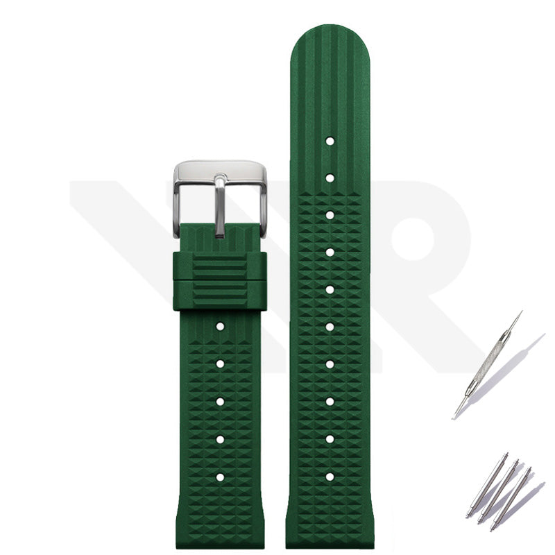 Waffle Silicone Diver Strap - Green