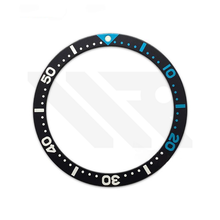 Load image into Gallery viewer, SKX007 Aluminium Flat Bezel Insert for SKX/SRPD - Black (Semi Blue Numbers)
