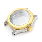 Nautilus Brushed Case Set for Seiko Mod: Two-Tone Silver Gold