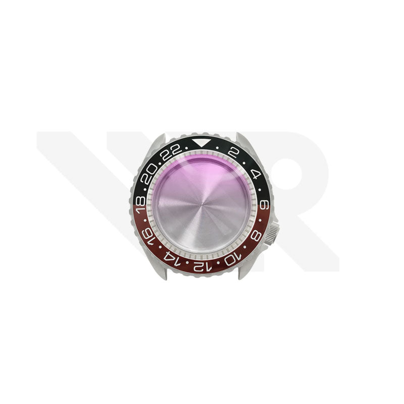 Sandblasted Silver SKX Case Set for Seiko Mod: Black Brown GMT Master Style