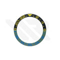 GMT-24 Ceramic Sloped Matte Finished Black-Green Bezel Insert for SKX/SRPD: Yellow-Blue