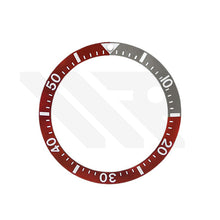 Load image into Gallery viewer, Ceramic Sloped Diver Bezel Insert for SKX / SRPD Seiko Mod: Red/Gray
