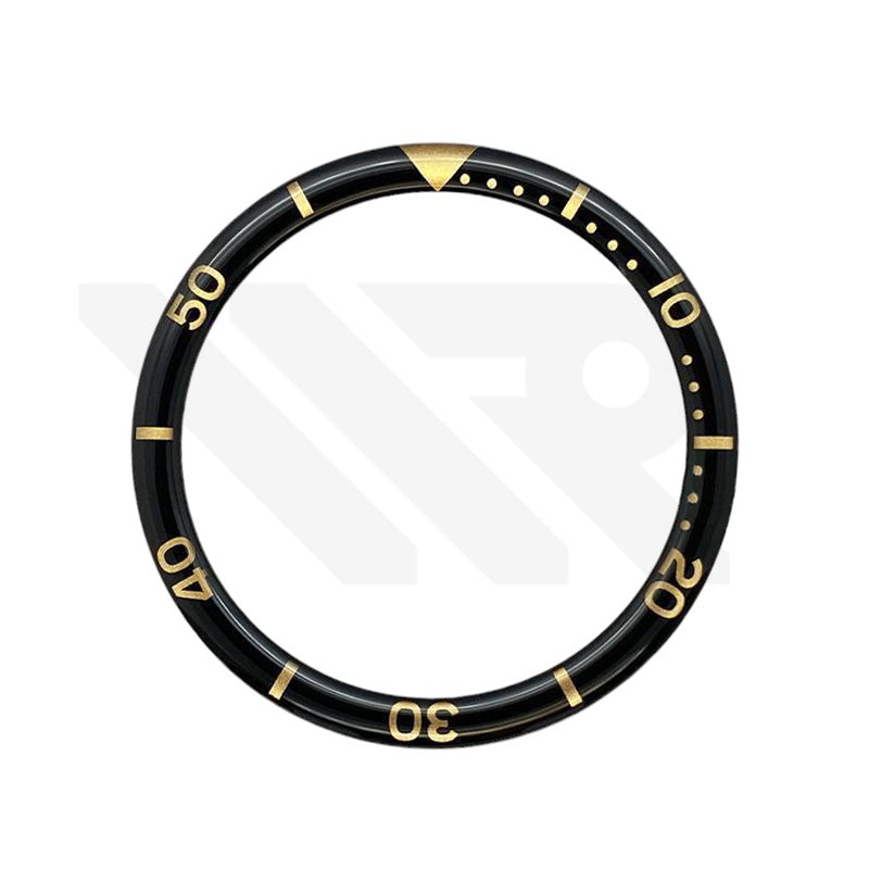 Resin Flat Bezel Insert for SKX/SRPD Seiko Mod: Black-Gold