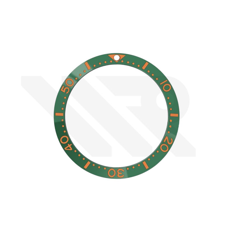 Seiko Style Diver Ceramic Flat Bezel Insert for SKX / SRPD - Green-Orange